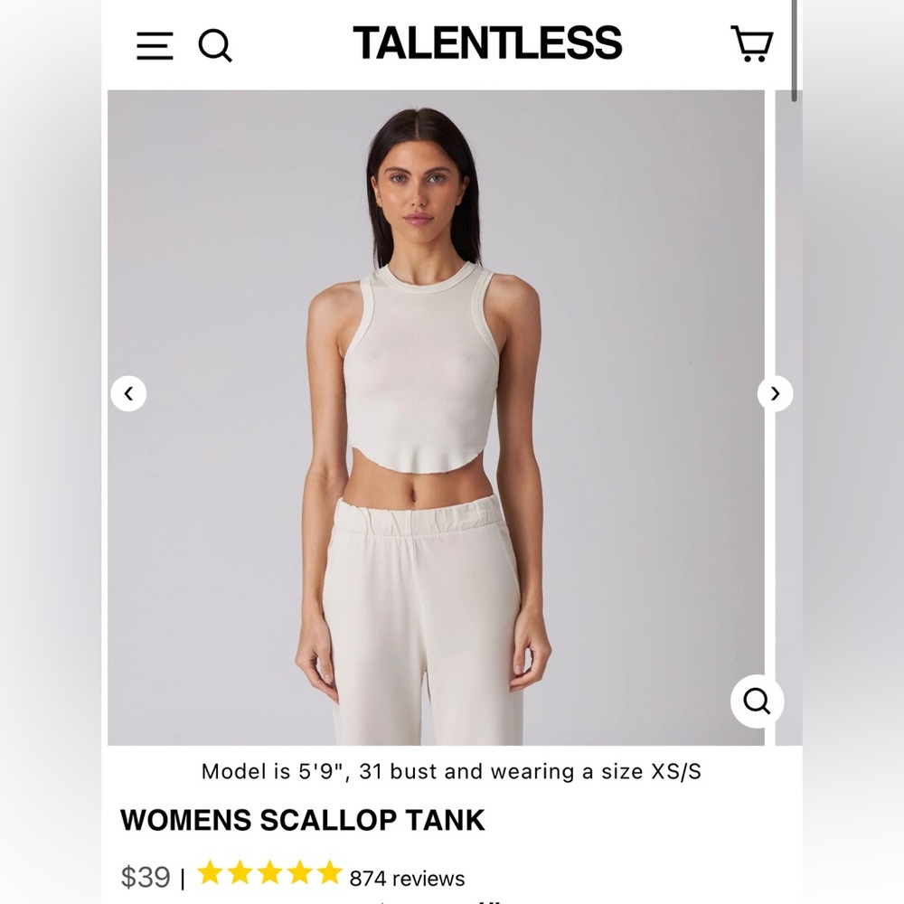 Talentless scallop tank- size S